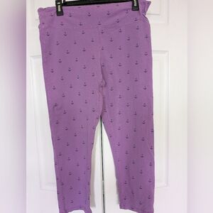 Cuffy's Purple Anchor Capri Leggings